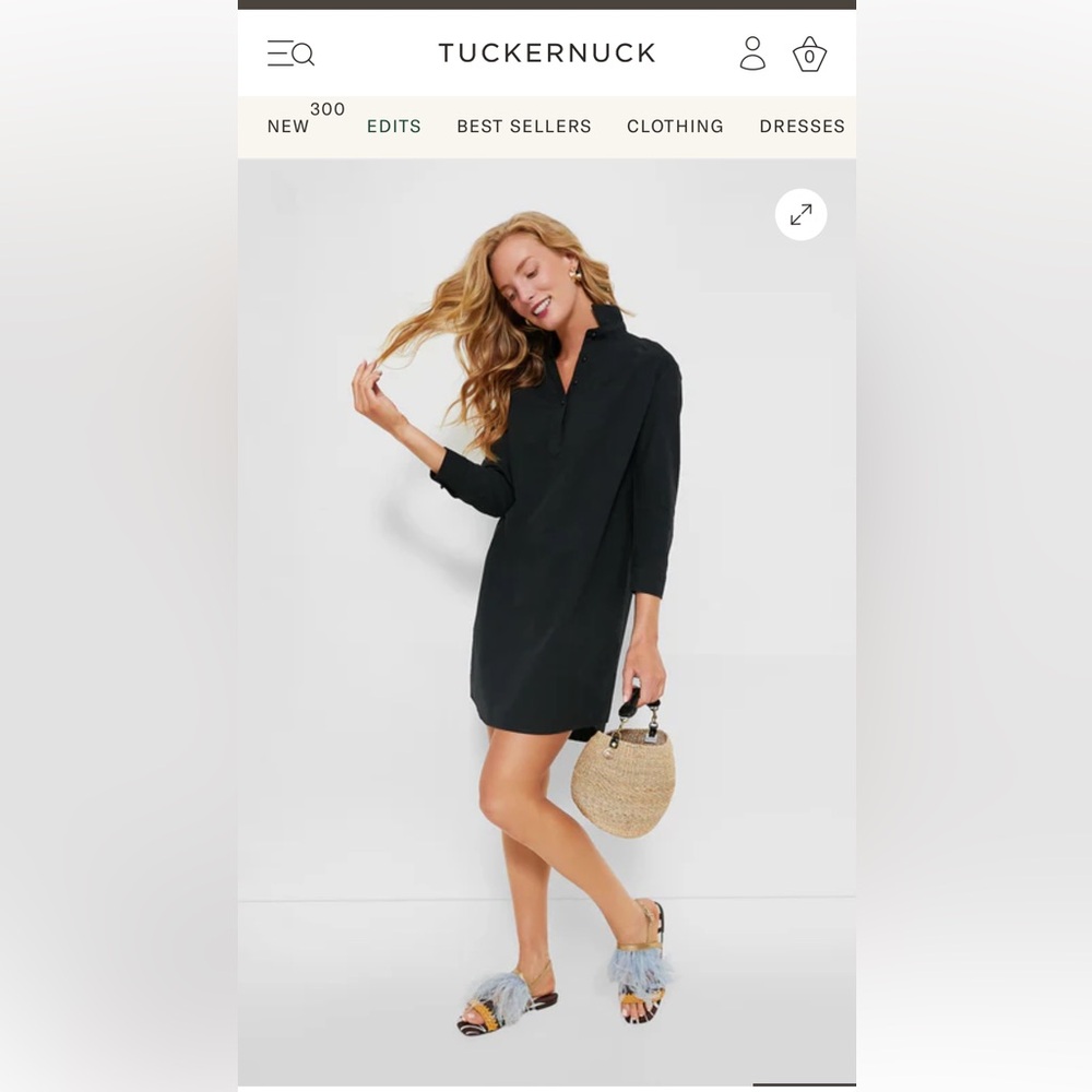 Pomander Place XS Black Polly Shirt Dress Excellent Cond